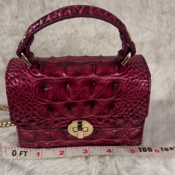 Authentic Brahmin Pomegranate mini Crocodile-Embossed Crossbody Bag - Picture 10 of 10